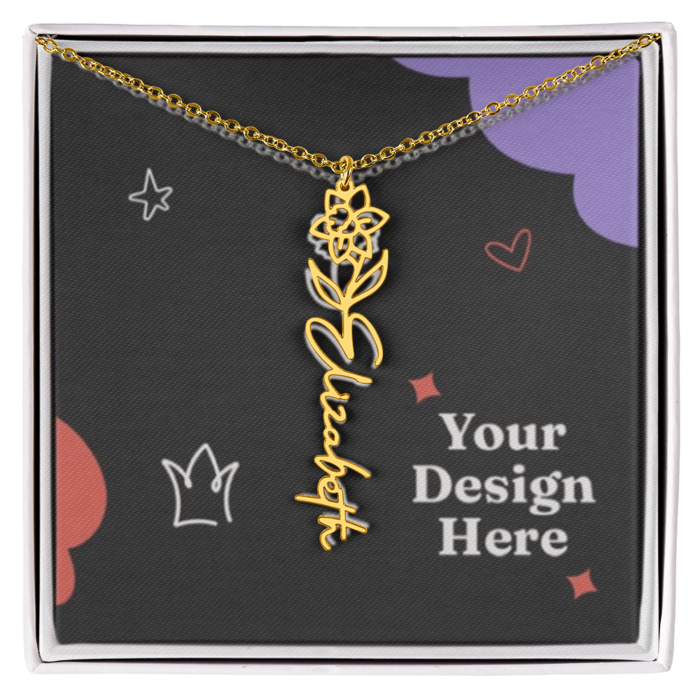 Flower Name Necklace