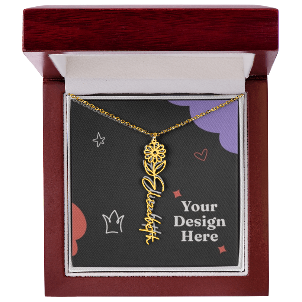 Flower Name Necklace